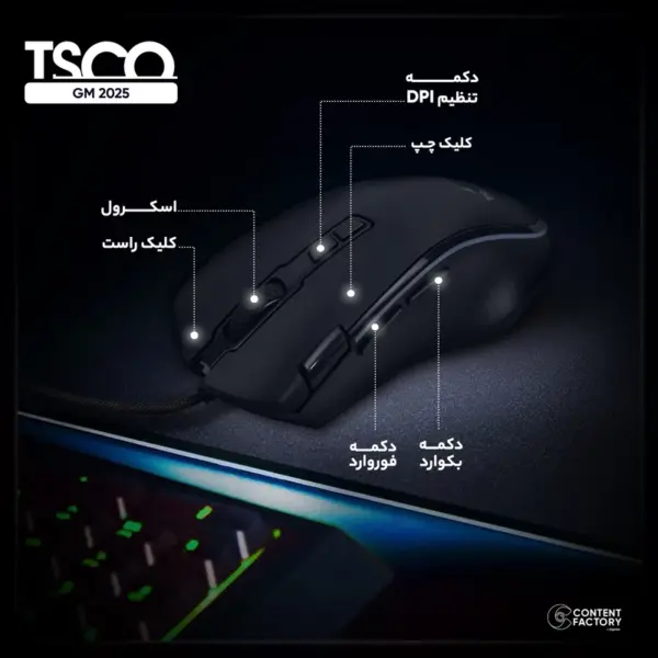 ماوس Gaming تسکو مدل GM 2025