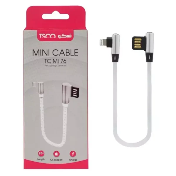 کابل تبدیل USB به لایتنینگ تسکو مدل TC MI76 طول 0.2 متر