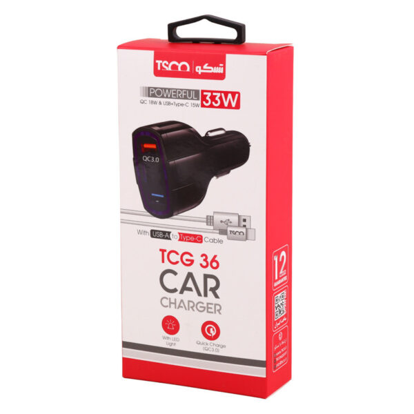 شارژر فندکی تسکو مدل TCG 36